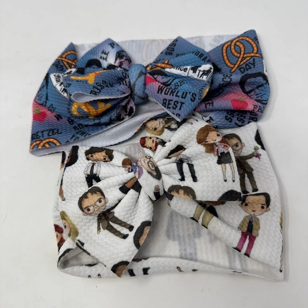 NEW Handmade The Office Elastic Infant Baby Toddler Size Headband Bow Wrap‎